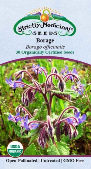 Color Borage (Borago officinalis) Seed Packet, Organic
