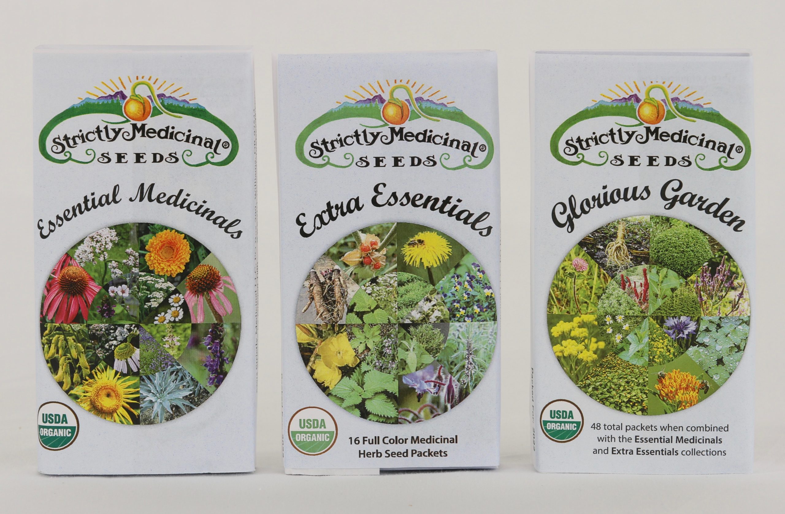 Glorious Garden Medicinals Seed Set, 48 Color Illustrated Seed Packets, Organic